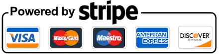 Logo Stripe - Accepted payments Visa Mastercard and more...